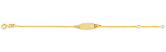 Baby Engravable Heart Yellow Gold Bracelet