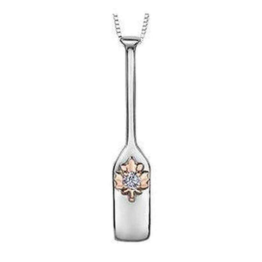 Sterling Silver & 10K Rose Gold Canadian Diamond (0.08 ct T.W.) Necklace