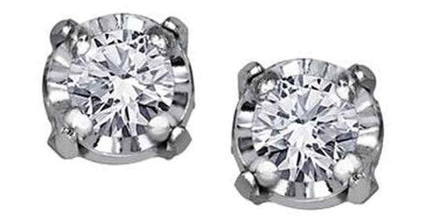 10K White Gold Solitaire Diamond ( ct. T.W.) Studs