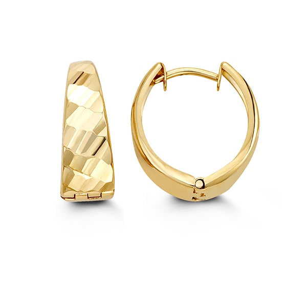 Tapered Yellow Gold Huggies