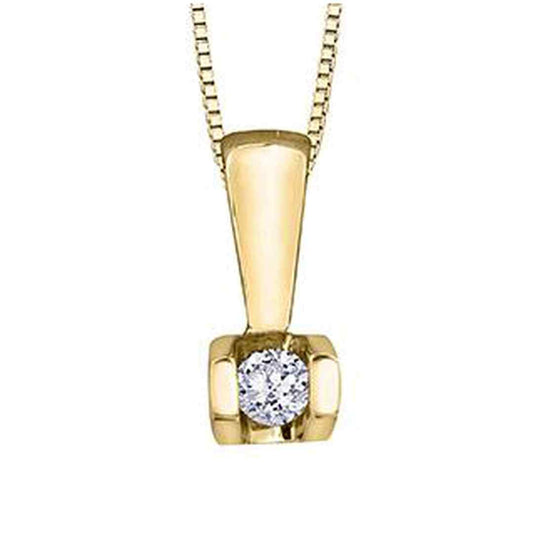 10K Yellow Gold Solitaire Diamond (0.04 ct. T.W.) Tension Necklace