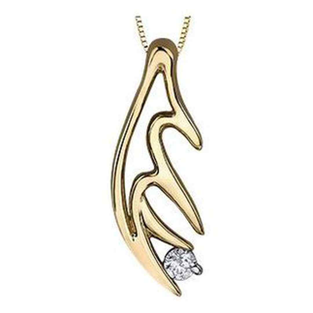 10K Yellow Gold Canadian Diamond (0.04 ct T.W.) Antler Necklace