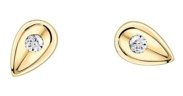 10K Yellow Gold Solitaire Diamond (0.04 ct. T.W.) Pear Shaped Studs