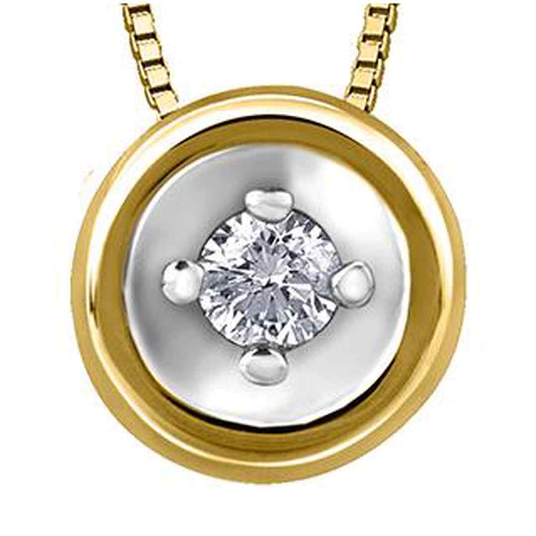 10K Yellow Gold Diamond (0.03 ct. T.W.) Duo Circle Necklace