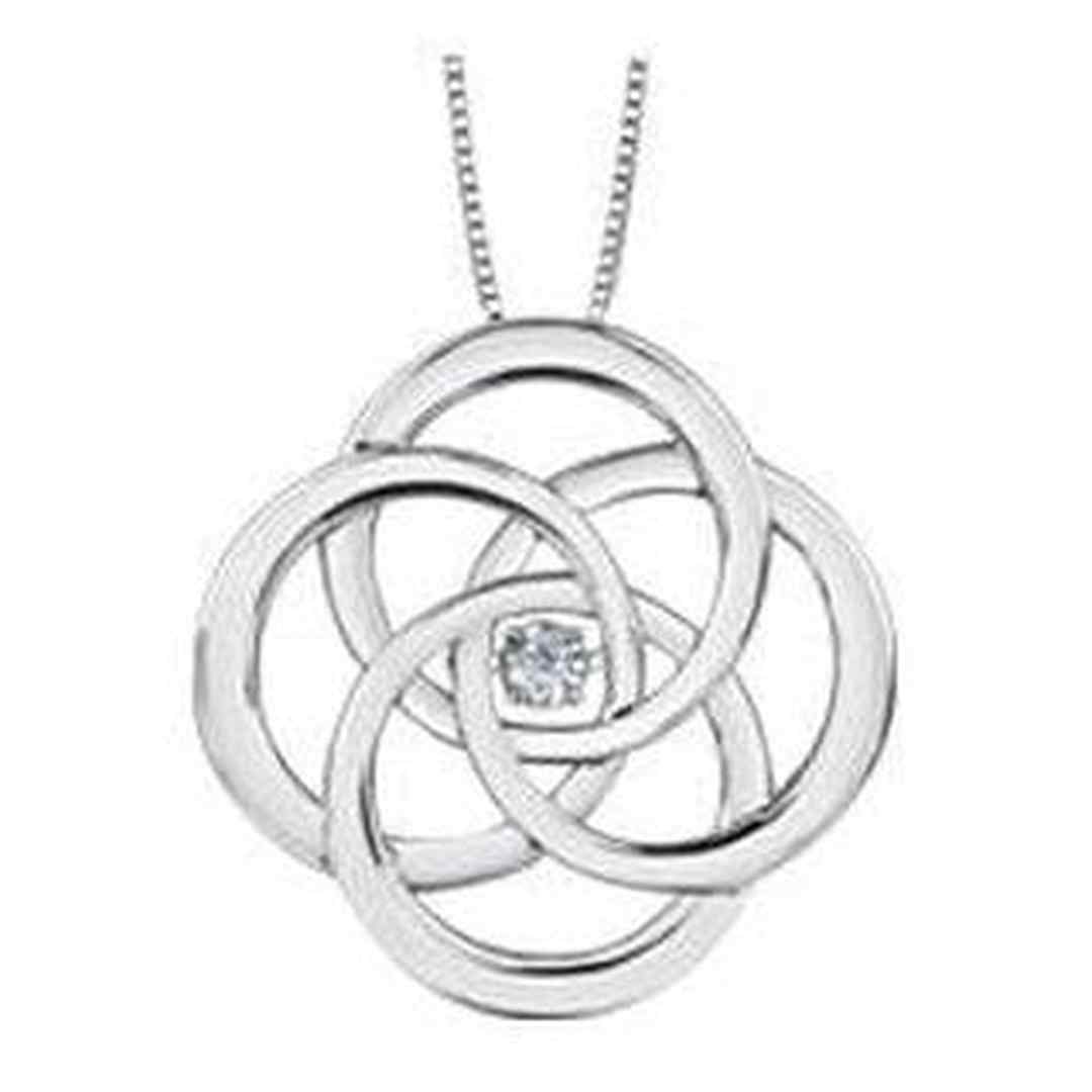 Sterling Silver Canadian Diamond (0.03 ct T.W.) Knot Necklace