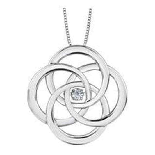 Sterling Silver Canadian Diamond (0.03 ct T.W.) Knot Necklace