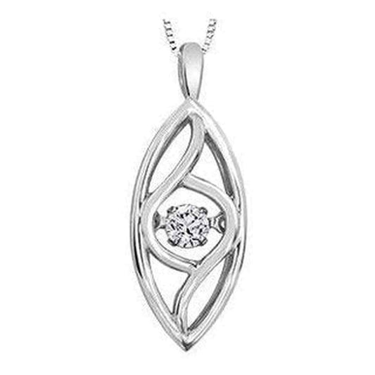 Sterling Silver Canadian Dancing Diamond (0.04 ct T.W.) Necklace