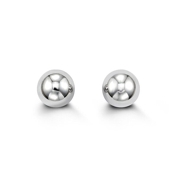 8mm Ball Studs in 14K White Gold