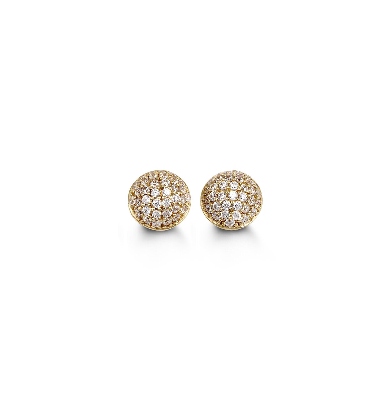 C.Z Bombe Studs in Yellow Gold