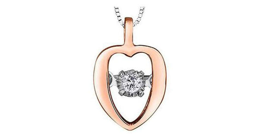 10K Rose & White Gold Pulse-Dancing Diamond (0.02 ct. T.W.)  Necklace