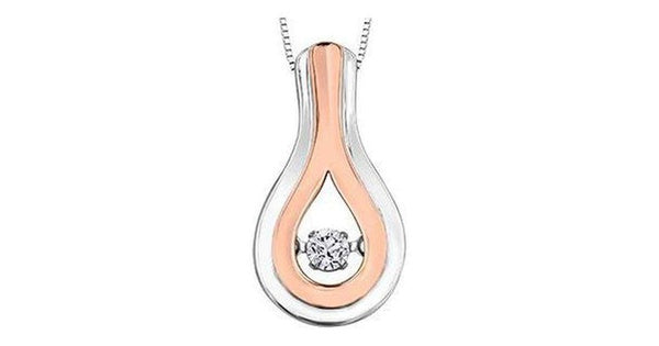 Sterling Silver & 10k Rose Gold Canadian Pulse Diamond (0.07 ct T.W.) Necklace