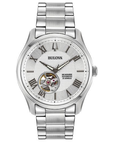 Bulova Wilton 60 Hour Automatic Silver-tone Wrist Watch 96A207