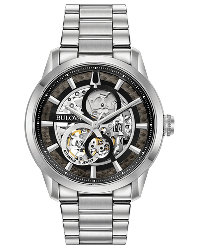 Bulova Sutton Automatic Silver-tone Wrist Watch 96A208