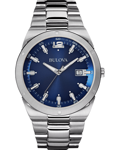 Bulova Classic Men's Blue Dial Classic Stainless Steel Watch 96B220