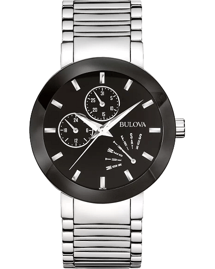 Bulova Futuro Men's Black Dial Modern Stainless Steel Watch 96C105