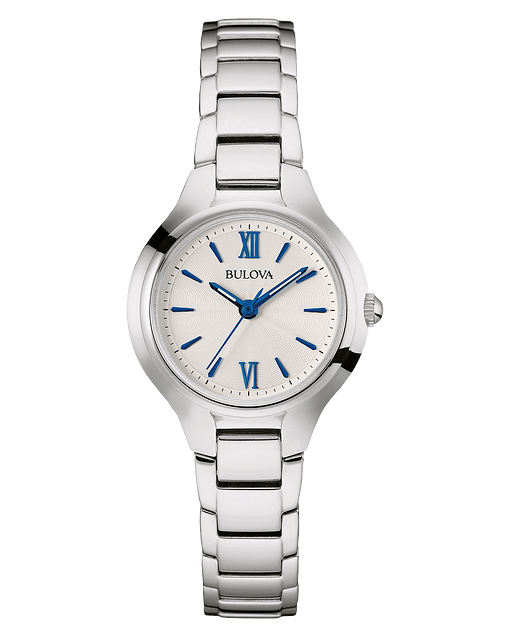 Bulova Classic Women's White Dial Blue Roman Numerals Watch 96L215