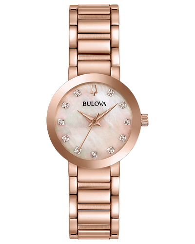 Bulova Maquina Women's Rose Gold Diamond Watch 97P132