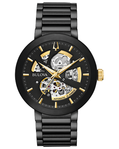 Bulova Futuro Men's Automatic Gold Accent Skeleton Watch 98A203