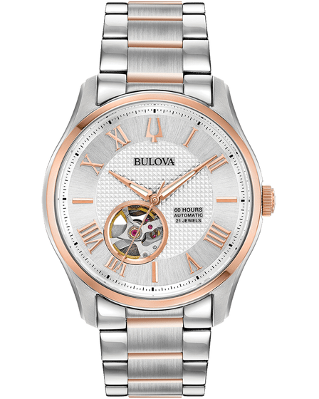 Bulova Wilton Men's Automatic Silver Dial Two-tone Watch 98A213