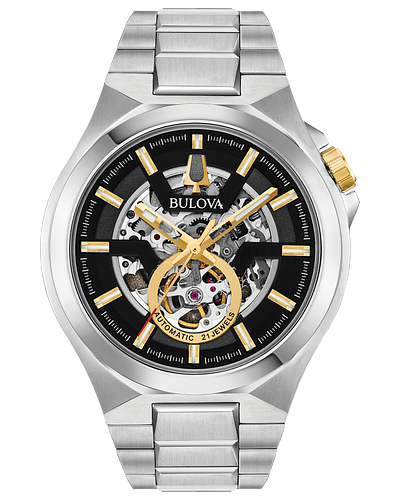 Bulova Maquina Mens Automatic Skeleton Watch  98A224