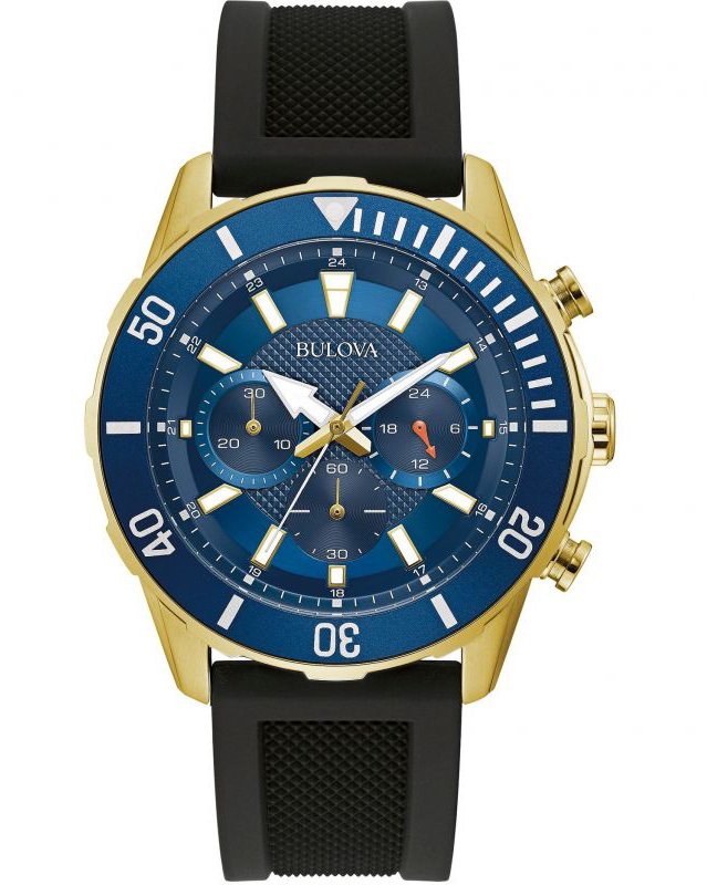 Bulova Men's Chronograph Quartz Watch with Silicone Strap 98A244