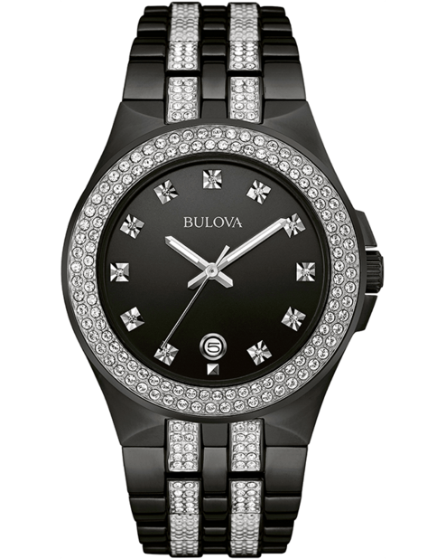 Bulova Crystal Accent Black IP Watch 98B251