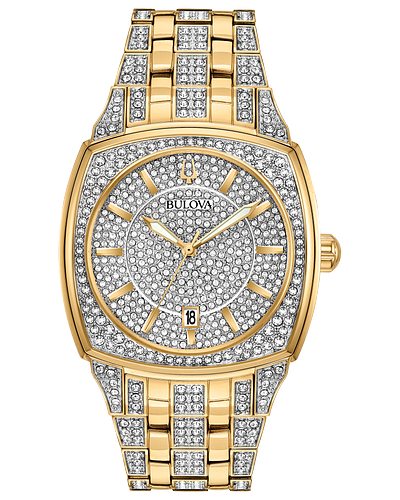 Men's Bulova Phantom Crystal Accent Gold-Tone Watch 98B323