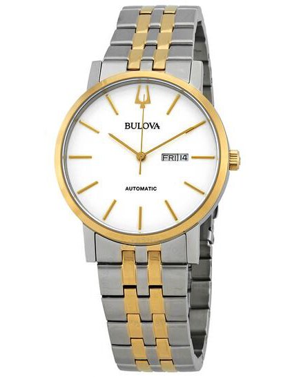 Classic Men's Automatic White Dial Two-Tone Watch 98C130