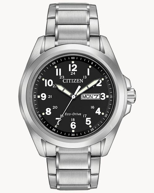 Citizen Eco-Drive Garrison  Silver-Tone Watch ( Model AW0050-82E)