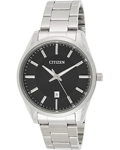 Citizen Quartz Watch Silver-tone with Black Dial (Model BI1030-53E)