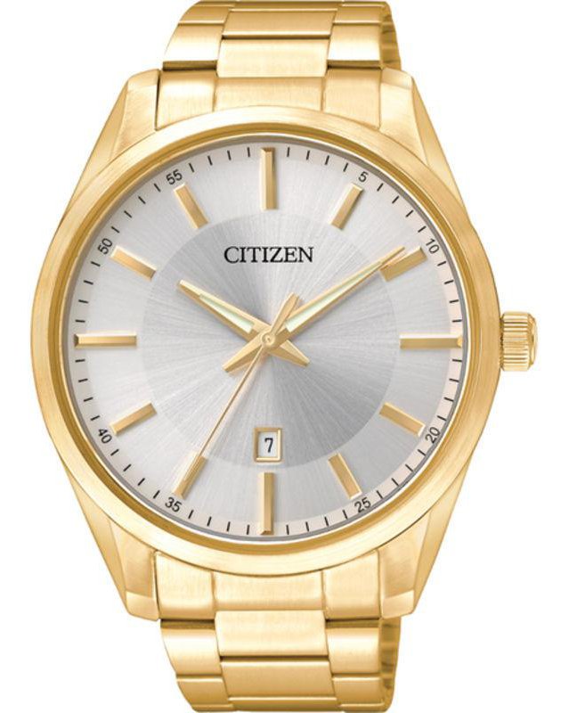 Citizen Quartz Gold-Tone Watch with Silver Dial (Model BI1032-58A)