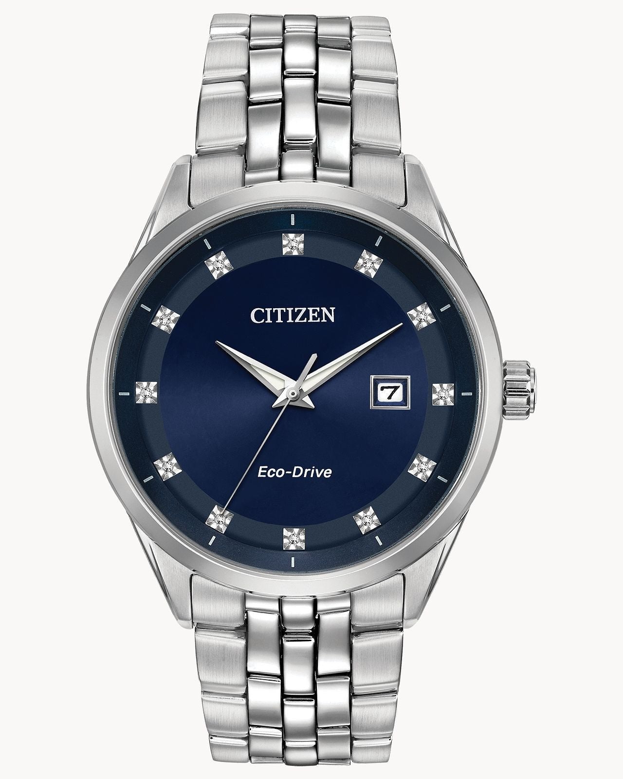 Citizen Eco-Drive Corso Silver-Tone Diamond Accents Watch (Model BM7251-53M)