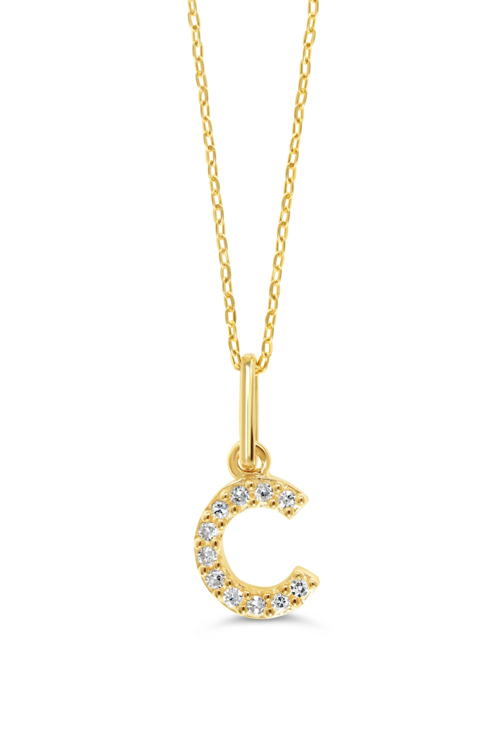 0.05 ct T.W. Diamonds "C" Initial Pendant in 10K Gold