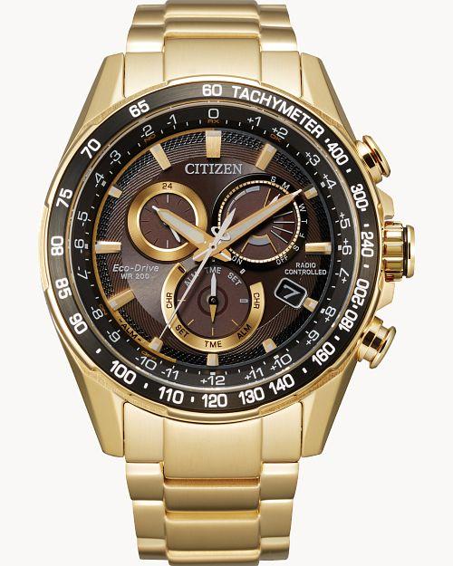 Citizen Eco-Drive PCAT Gold-Tone Watch (Model CB5912-50E)