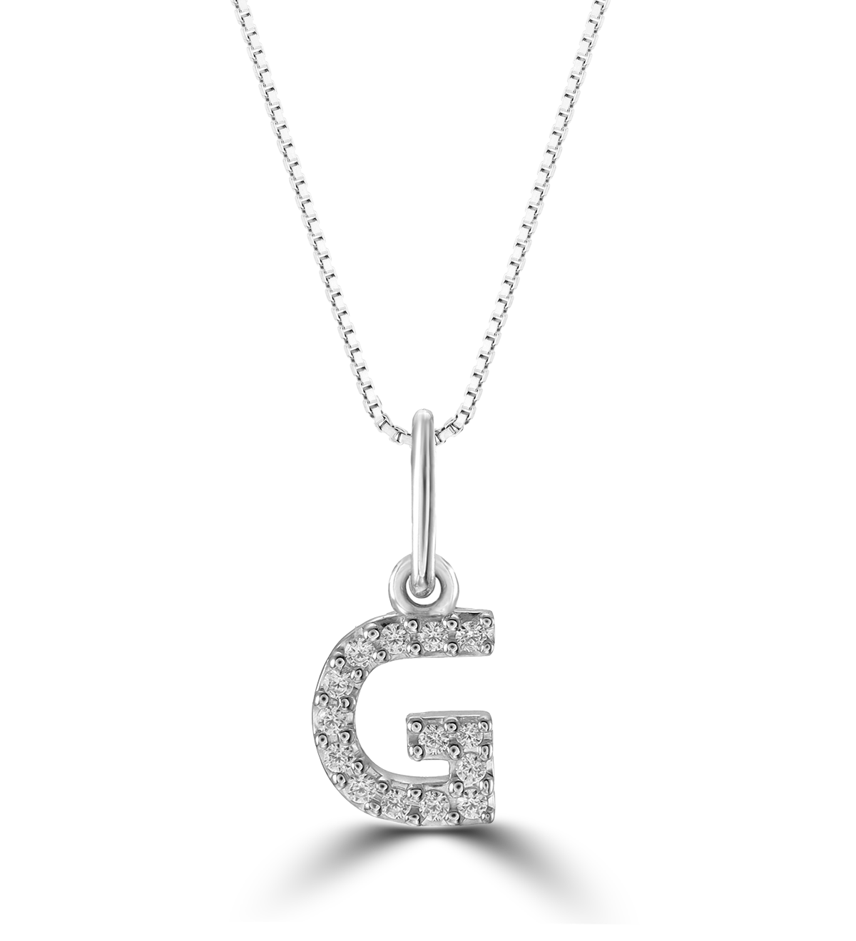 0.05 ct T.W. Diamonds "G" Initial Pendant in 10K White Gold