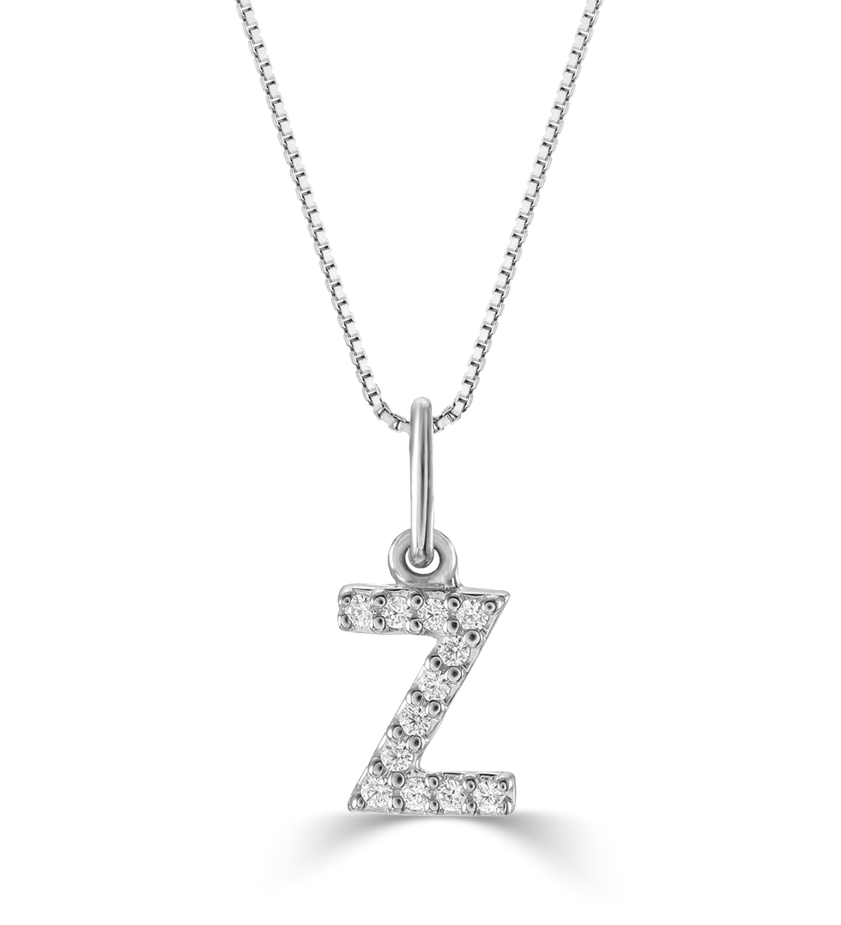 0.05 ct T.W. Diamonds "Z" Initial Pendant in 10K White Gold