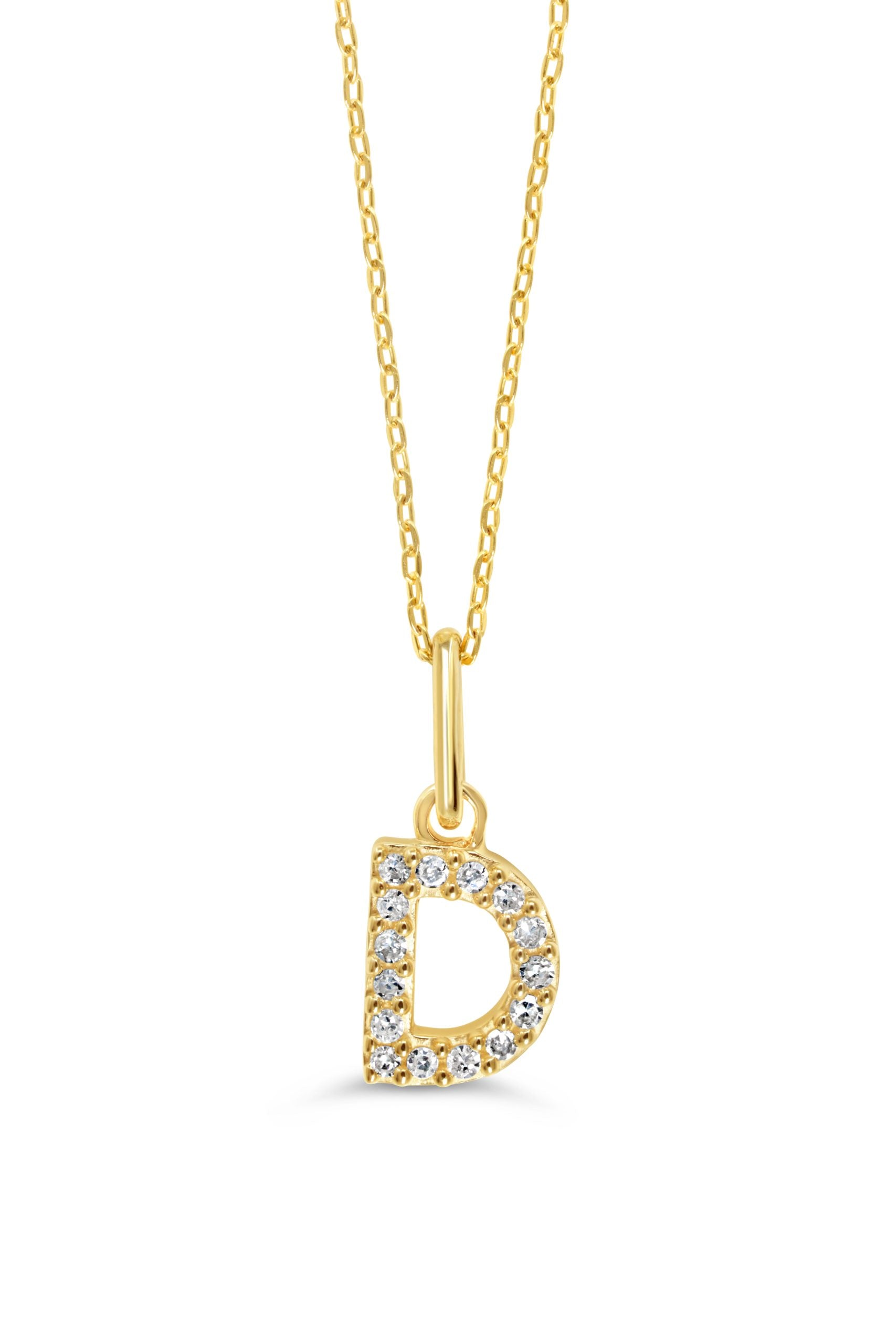 0.05 ct T.W. Diamonds "D" Initial Pendant in 10K Gold