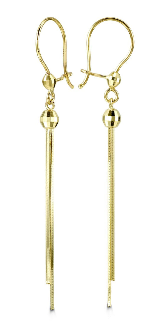 Medium Tassel Yellow Gold Dangling Earrings
