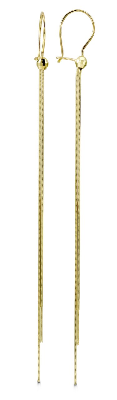 Long Tassel Gold Drop Earrings