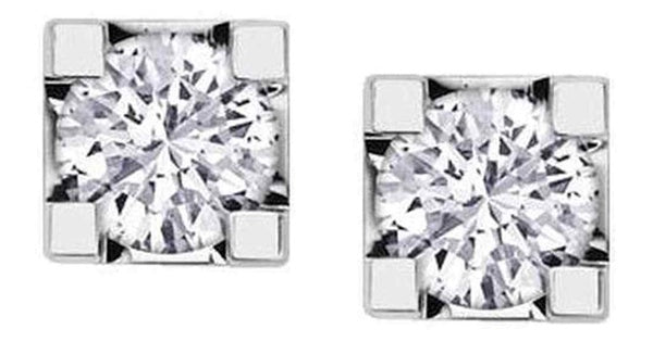0.20 ct T.W. Square Prong 14K White Gold Studs