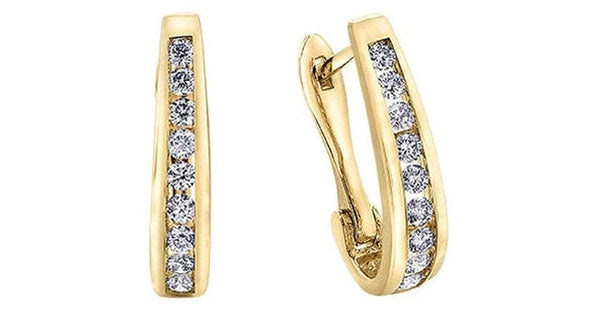 0.75 ct T.W. Tapered 10K Yellow Gold Hoops