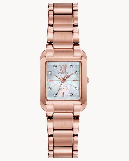 Citizen Eco-Drive Bianca Pink Rose-Tone Watch (Model EW5553-51D)