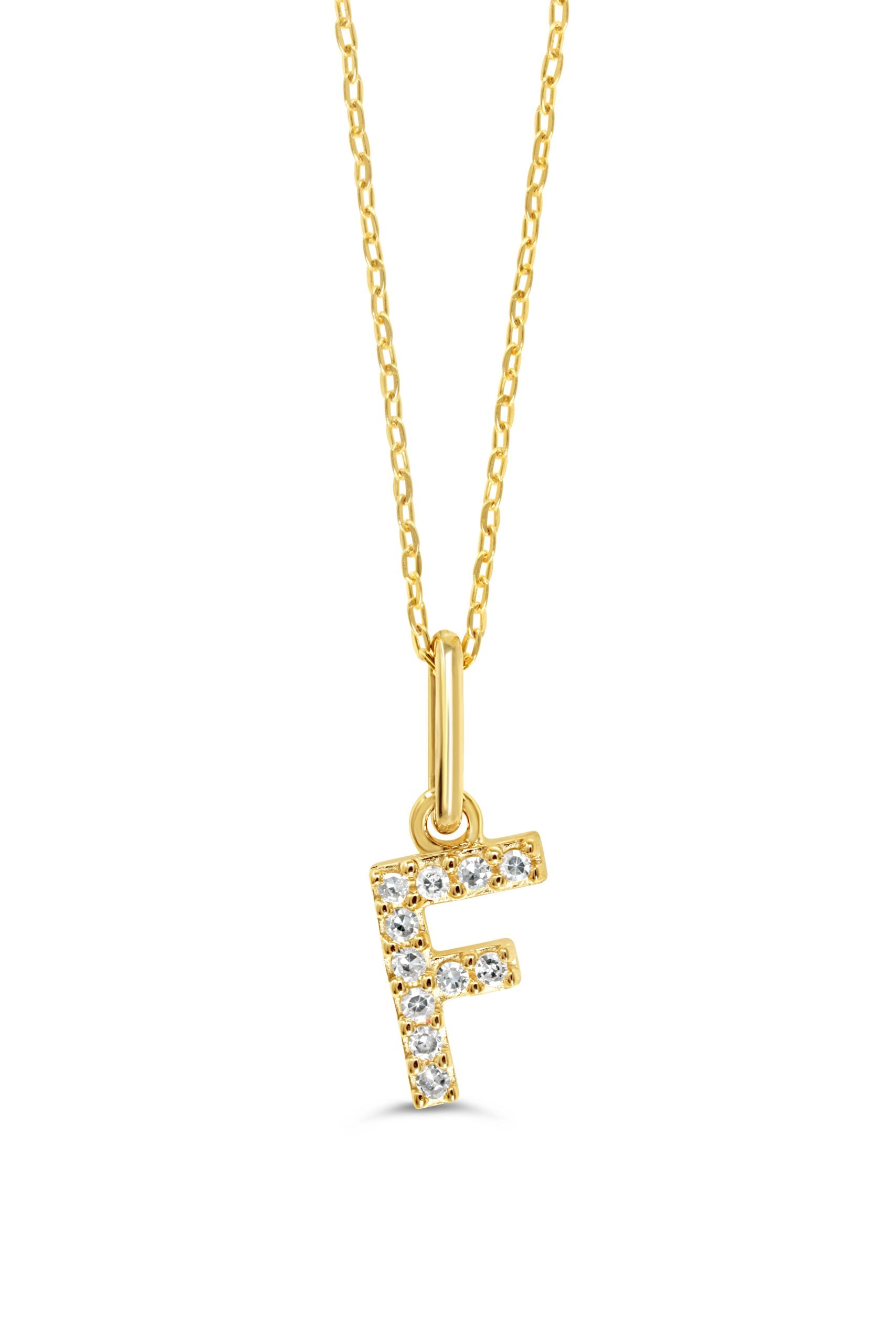 0.05 ct T.W. Diamonds "F" Initial Pendant in 10K Gold