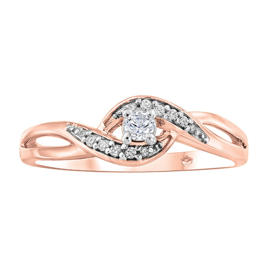 0.07 ct T.W. Intertwined Rose Gold Ladies Ring