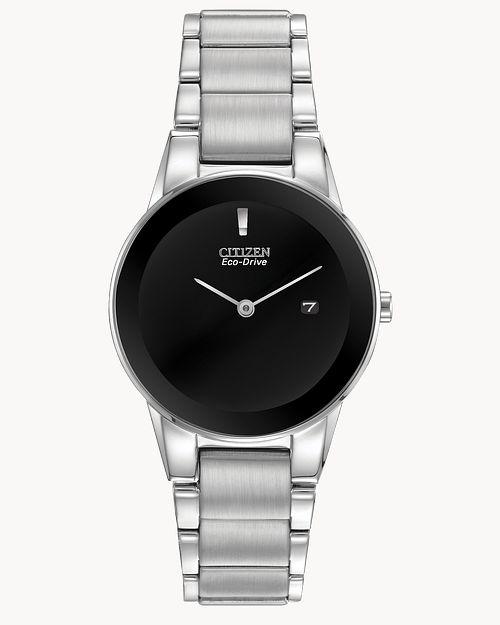 Citizen Eco-Drive Axiom Watch Silver-tone with Black Dial (Model GA1050-51E)