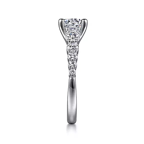 Gabriel & Co-14K White Gold Round Diamond Engagement Ring
