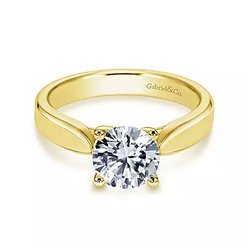 Jamie-14k Yellow Gold Round Diamond Engagement Ring - 0 ct