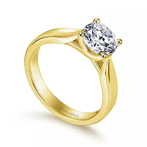 Gabriel & Co-14k Yellow Gold Round Diamond Engagement Ring - 0 ct