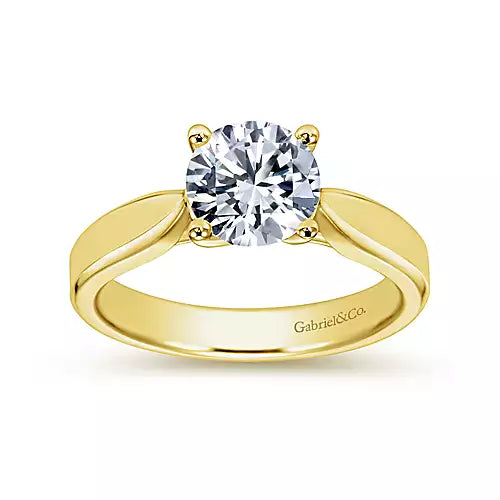 Gabriel & Co-14k Yellow Gold Round Diamond Engagement Ring - 0 ct