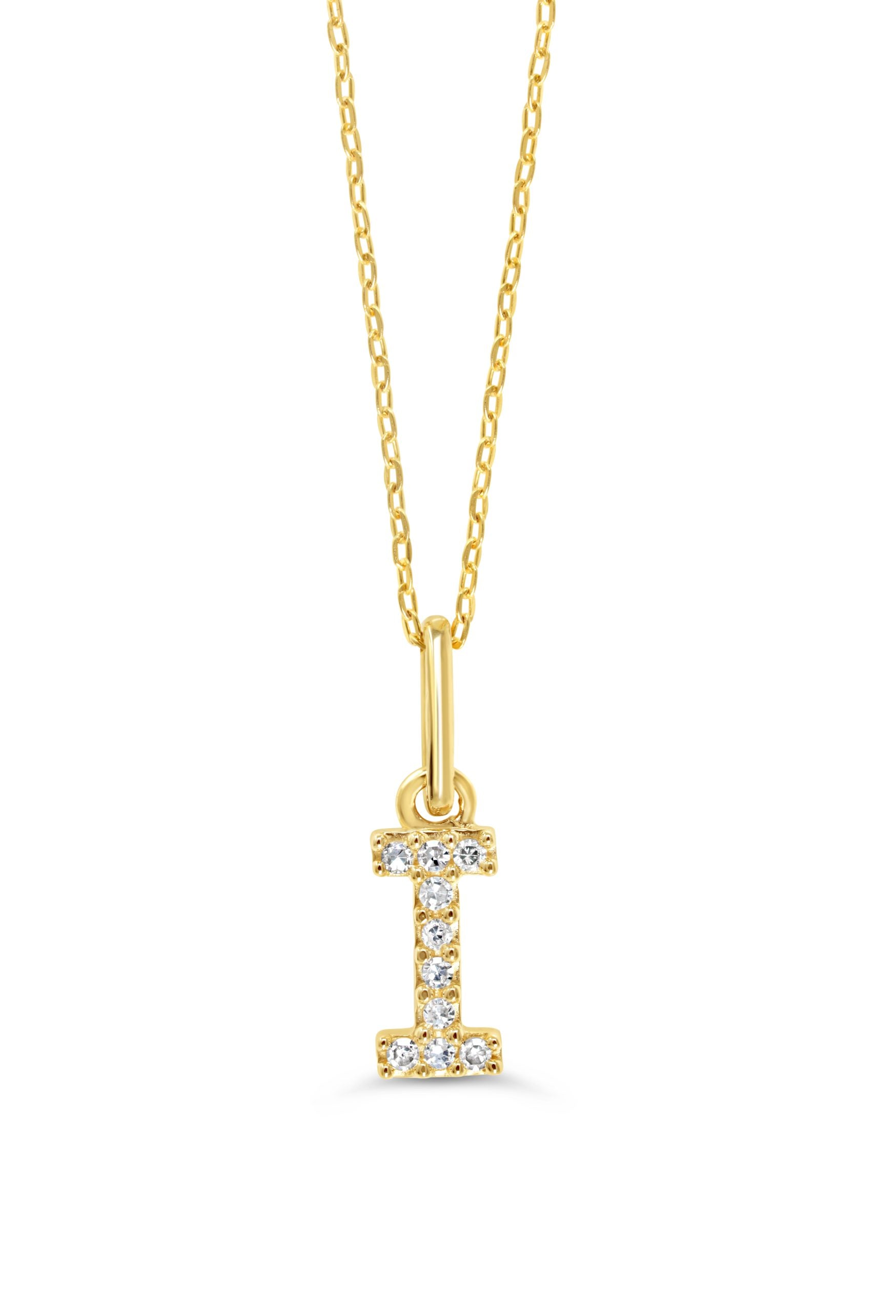 0.05 ct T.W. Diamonds "I" Initial Pendant in 10K Gold